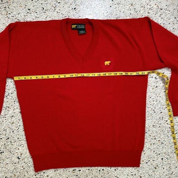 Vintage red v neck golden bear sweater jacket Nicholson crest large L - Picture 6 of 10